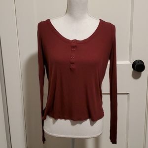 (3 for $15) Nollie burgundy ribbed long sleeve